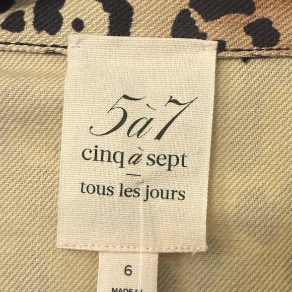 Cinq à Sept Brown and Tan Leopard Long Sleeve Dress - Picture 2 of 6